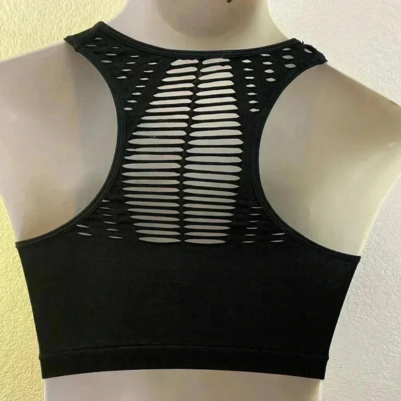 🆕Rene Rofe Seamless Cut Out Black Sport Bra🆕 - Picture 4 of 12